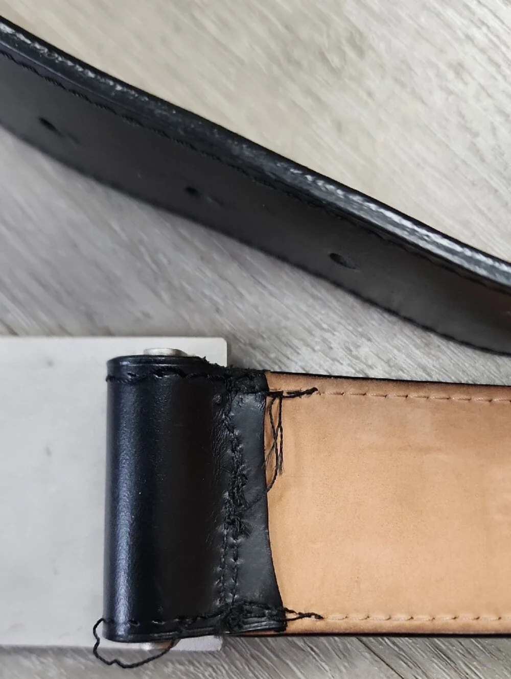 Louis Vuitton Black Leather Belt altered Small  Travelling REQUISITES